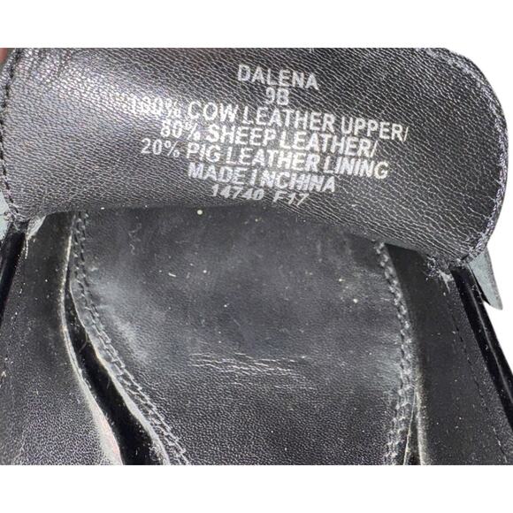 Ralph Lauren Black Leather Chunky Block Heel Loafers 9B Preppy Chic 90s Office - Picture 12 of 12